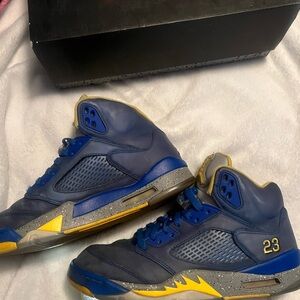 Nike Air Jordan 5 Blue Yellow Sneakers